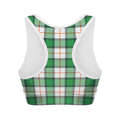 Irish Tartan St. Patrick's Day Print Women's Sports Bra