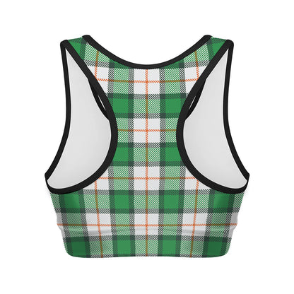 Irish Tartan St. Patrick's Day Print Women's Sports Bra