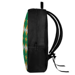 Irish Themed Argyle Pattern Print 17 Inch Backpack