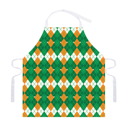 Irish Themed Argyle Pattern Print Adjustable Apron