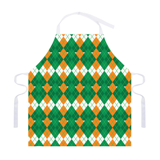Irish Themed Argyle Pattern Print Adjustable Apron