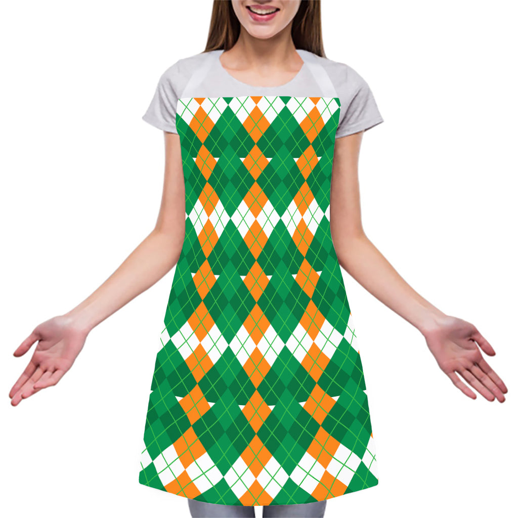 Irish Themed Argyle Pattern Print Adjustable Apron