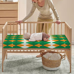 Irish Themed Argyle Pattern Print Baby Crib Sheet