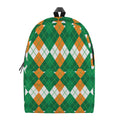 Irish Themed Argyle Pattern Print School Backpack