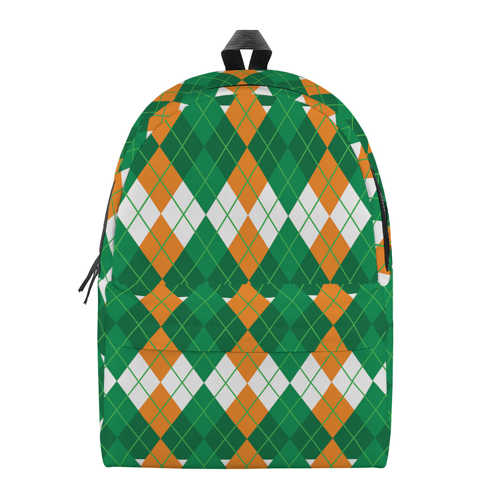 Irish Themed Argyle Pattern Print Backpack