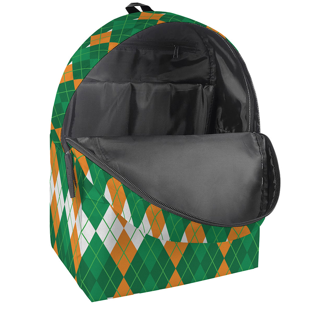 Irish Themed Argyle Pattern Print Backpack
