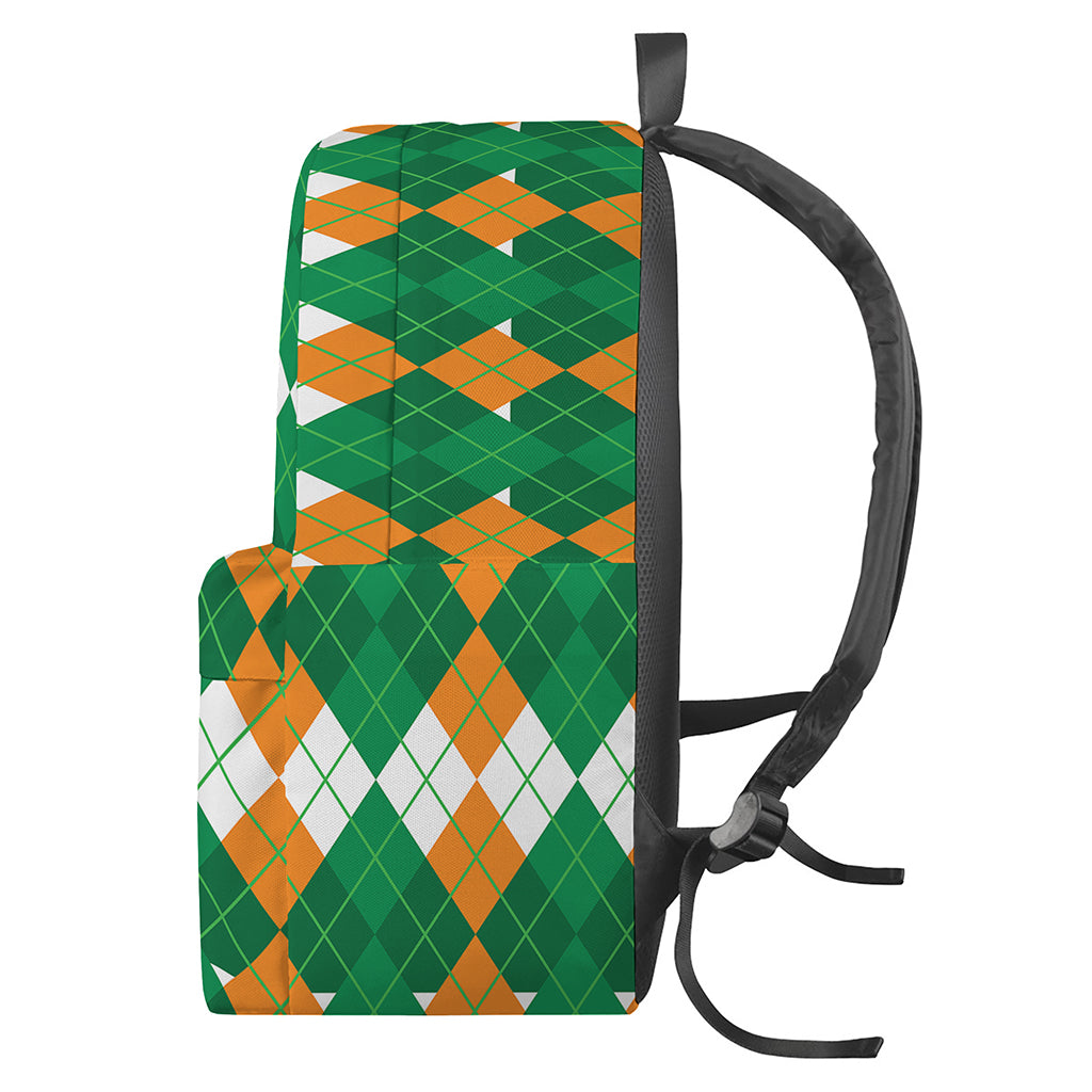 Irish Themed Argyle Pattern Print Backpack