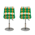 Irish Themed Argyle Pattern Print Bar Stool Covers