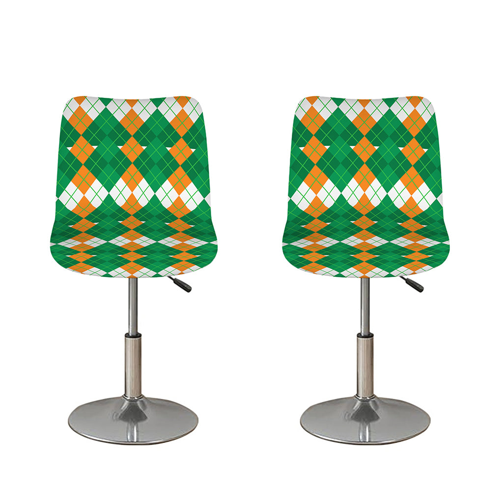 Irish Themed Argyle Pattern Print Bar Stool Covers
