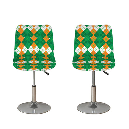 Irish Themed Argyle Pattern Print Bar Stool Covers
