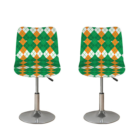 Irish Themed Argyle Pattern Print Bar Stool Covers