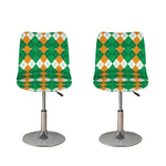 Irish Themed Argyle Pattern Print Bar Stool Covers