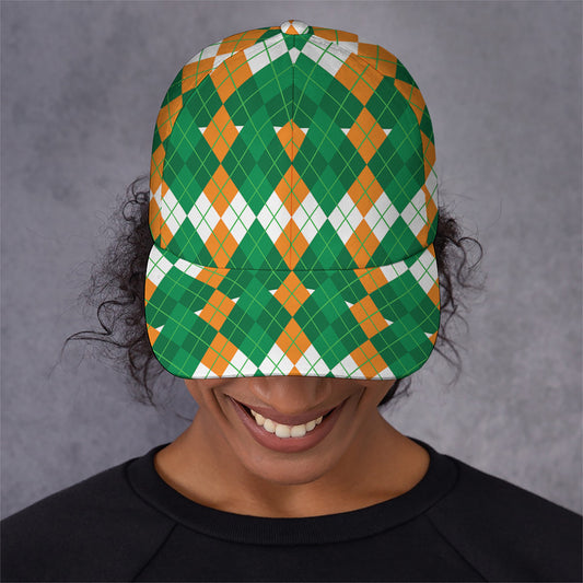 Irish Themed Argyle Pattern Print Baseball Cap