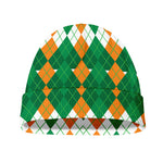 Irish Themed Argyle Pattern Print Beanie