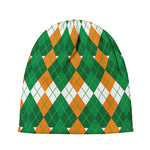 Irish Themed Argyle Pattern Print Beanie