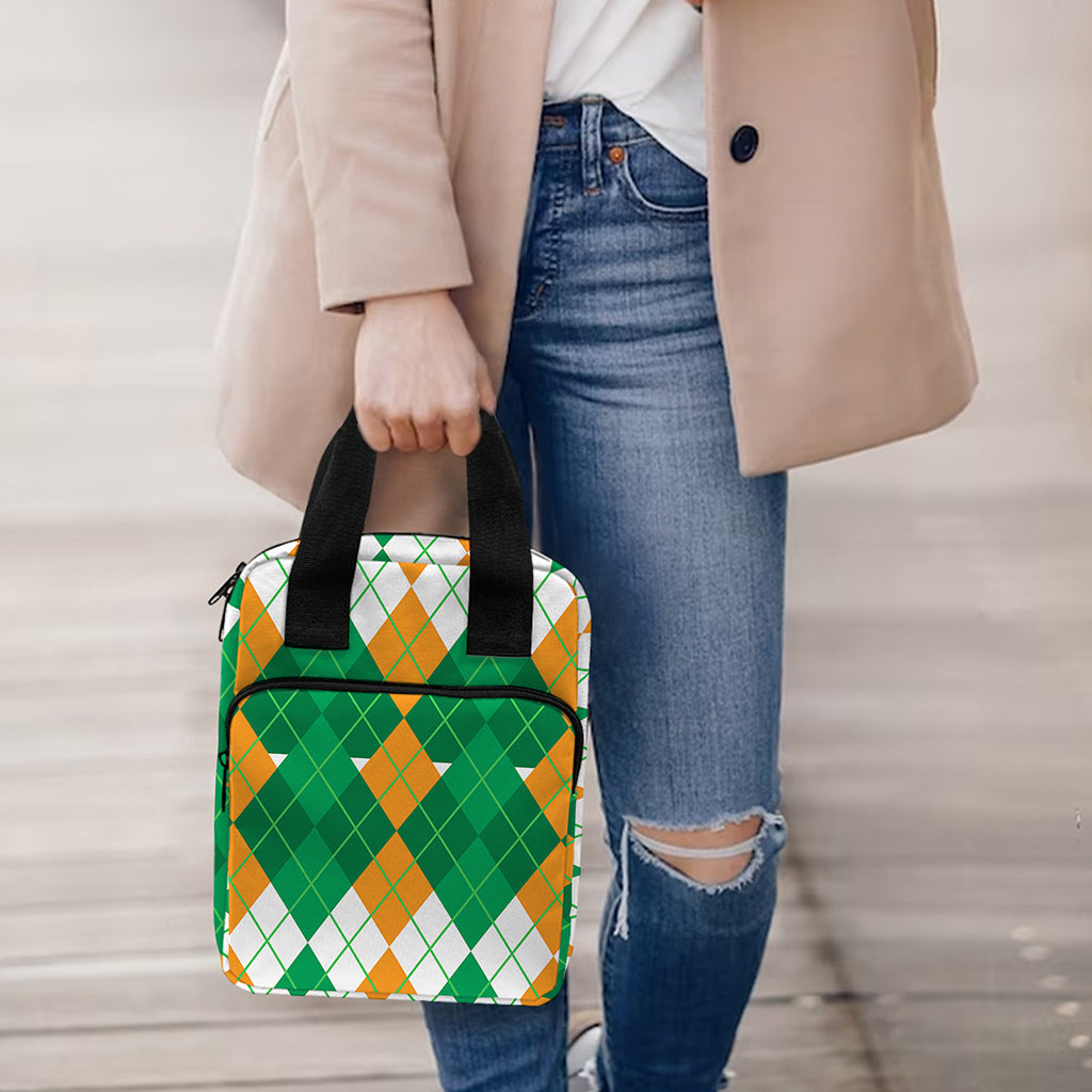 Irish Themed Argyle Pattern Print Bible Tote Bag