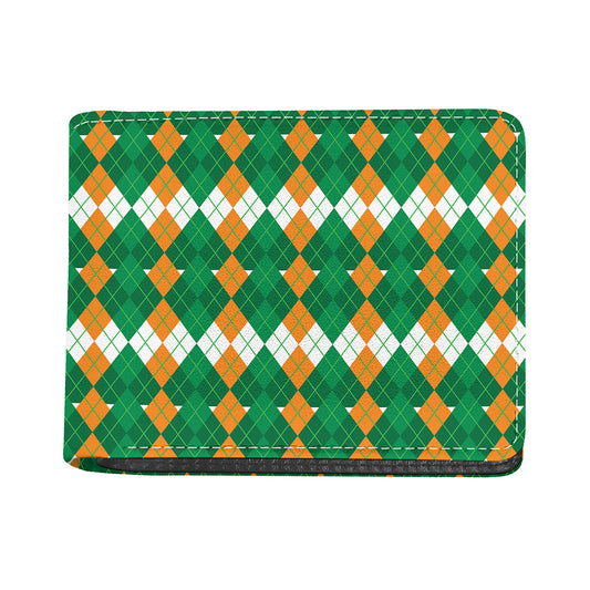 Irish Themed Argyle Pattern Print Bifold Wallet