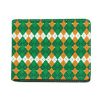 Irish Themed Argyle Pattern Print Bifold Wallet