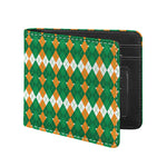 Irish Themed Argyle Pattern Print Bifold Wallet