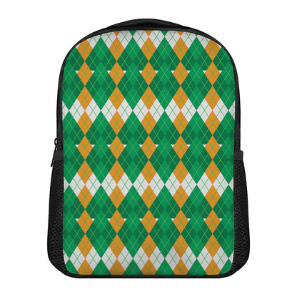 Irish Themed Argyle Pattern Print Casual Backpack
