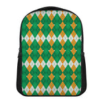 Irish Themed Argyle Pattern Print Casual Backpack