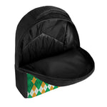 Irish Themed Argyle Pattern Print Casual Backpack