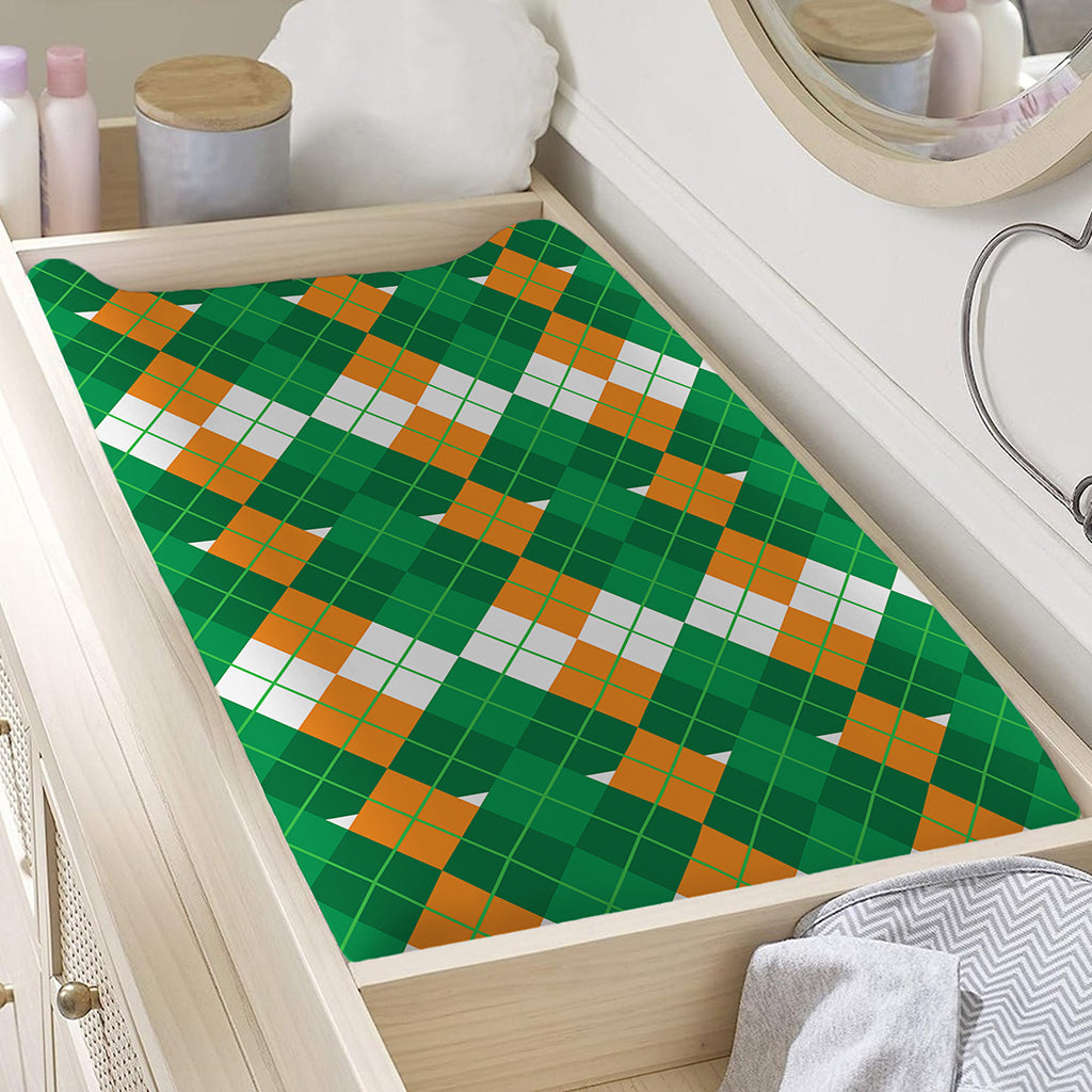 Irish Themed Argyle Pattern Print Changing Pad Cover