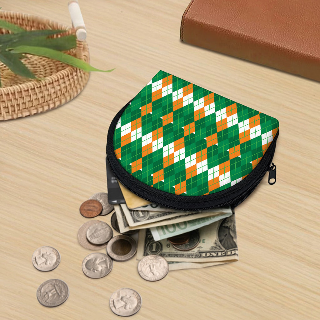 Irish Themed Argyle Pattern Print Coin Purse