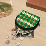Irish Themed Argyle Pattern Print Coin Purse
