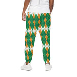Irish Themed Argyle Pattern Print Cotton Pants