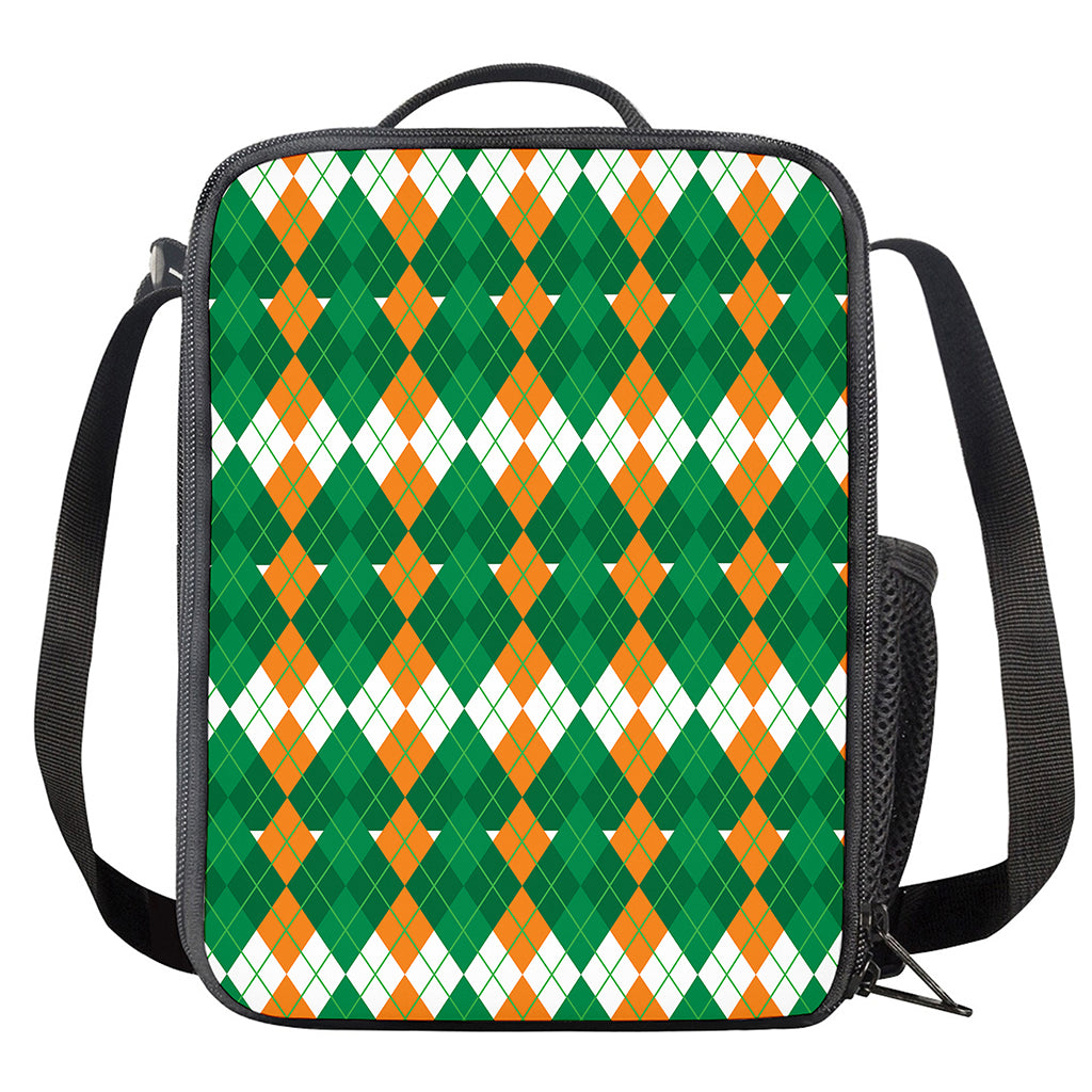 Irish Themed Argyle Pattern Print Crossbody Lunch Bag