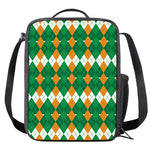 Irish Themed Argyle Pattern Print Crossbody Lunch Bag