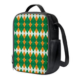 Irish Themed Argyle Pattern Print Crossbody Lunch Bag