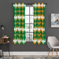 Irish Themed Argyle Pattern Print Grommet Curtain Panels