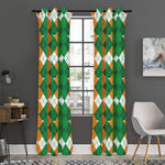 Irish Themed Argyle Pattern Print Curtain