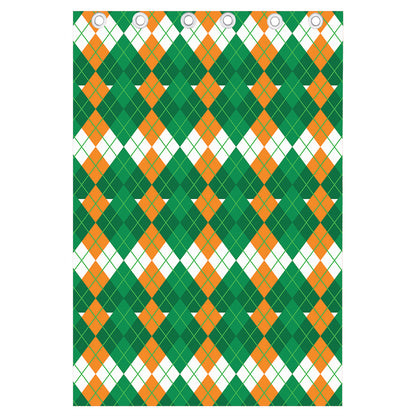 Irish Themed Argyle Pattern Print Curtain