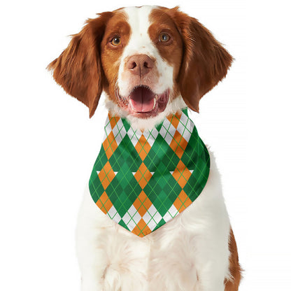 Irish Themed Argyle Pattern Print Dog Bandana