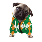 Irish Themed Argyle Pattern Print Dog Zip Up Hoodie