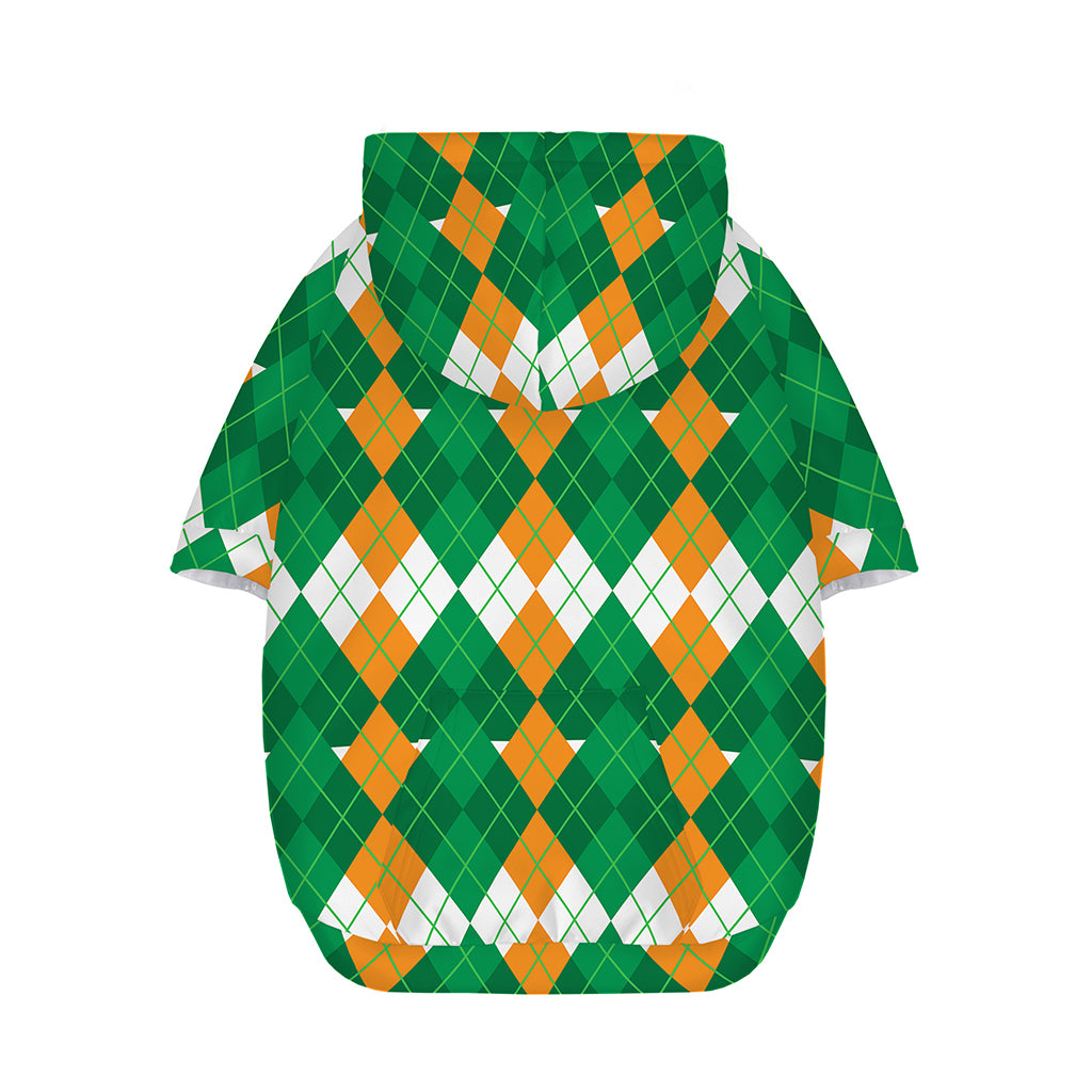 Irish Themed Argyle Pattern Print Dog Zip Up Hoodie
