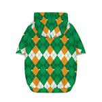 Irish Themed Argyle Pattern Print Dog Zip Up Hoodie