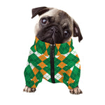 Irish Themed Argyle Pattern Print Dog Zip Up Jacket