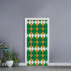 Irish Themed Argyle Pattern Print Door Sticker