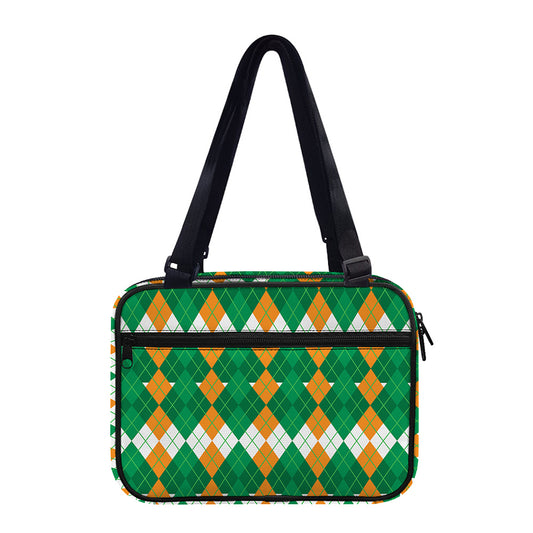 Irish Themed Argyle Pattern Print Double Strap Bible Bag