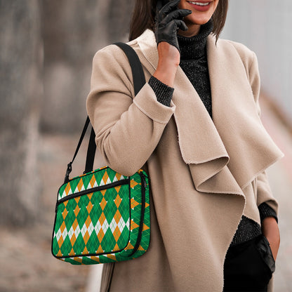 Irish Themed Argyle Pattern Print Double Strap Bible Bag
