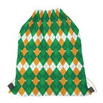 Irish Themed Argyle Pattern Print Drawstring Bag
