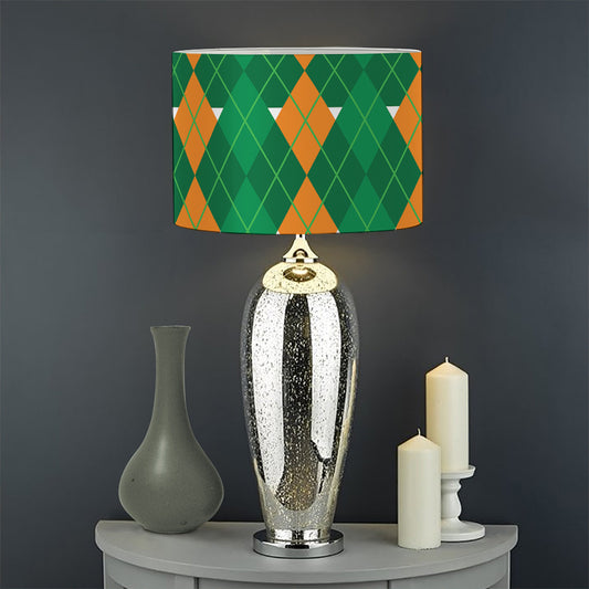 Irish Themed Argyle Pattern Print Drum Lamp Shade