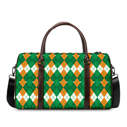 Irish Themed Argyle Pattern Print Duffle Bag