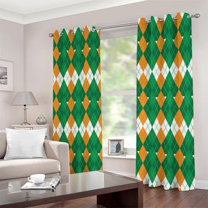 Irish Themed Argyle Pattern Print Extra Wide Grommet Curtains