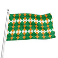 Irish Themed Argyle Pattern Print Flag