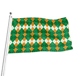 Irish Themed Argyle Pattern Print Flag